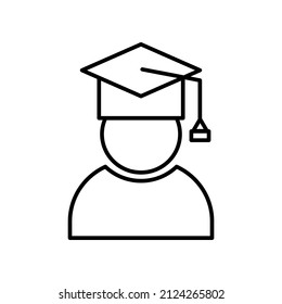 graduation icon drawing with line style