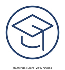 Graduation icon flat illustration outline logo