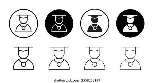 Graduation icon Flat line illustration