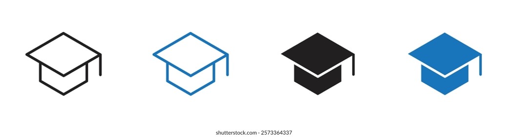 Graduation icon Flat line symbol