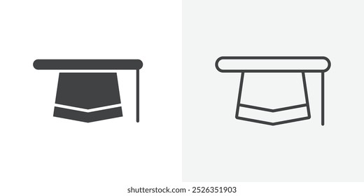 Icono de graduación plano y diseño de conjunto simple