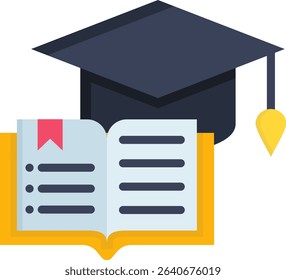 Graduation Icon Flat Vector Illustration