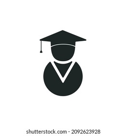 Graduation icon illustration isolated of flat style design on white background