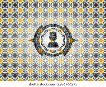 icono de graduación dentro de la insignia de estilo árabe. decoración árabe. 