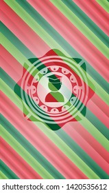 graduation icon inside christmas emblem background.
