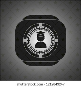 graduation icon inside dark badge