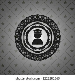 graduation icon inside dark badge