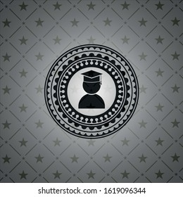 graduation icon inside dark badge