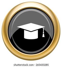 Graduation icon. Internet button on white  background. EPS10 Vector. 