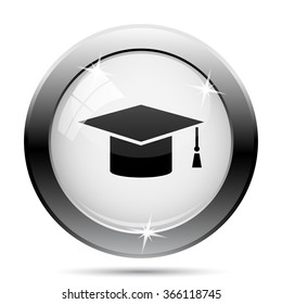 Graduation icon. Internet button on white background. EPS10 vector.
