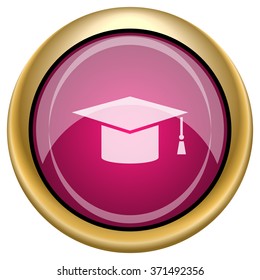 Graduation icon. Internet button on white background. EPS10 vector.
