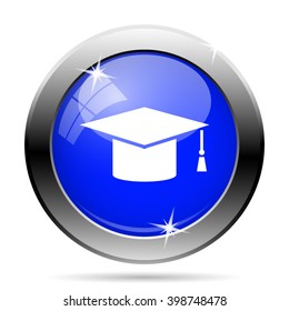 Graduation icon. Internet button on white background. EPS10 vector