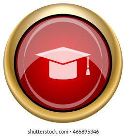 Graduation icon. Internet button on white background. EPS10 vector.