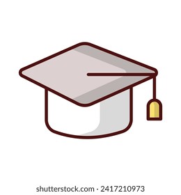 Icono de graduación aislar ilustración de material vectorial de fondo blanco
