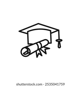 Graduation icon Isolated flat vector in outline