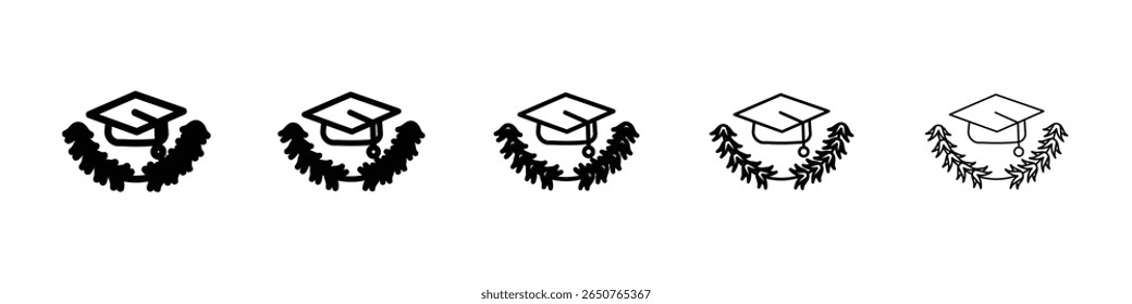 Graduation icon isolated vector on white background set
