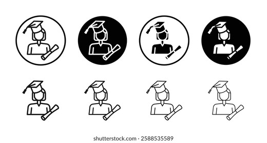 Graduation icon line art vector