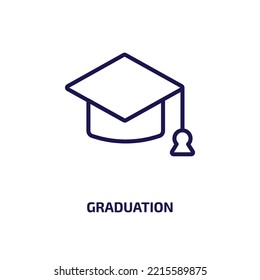 graduation icon from literature collection. Thin linear graduation, education, school outline icon isolated on white background. Line vector graduation sign, symbol for web and mobile