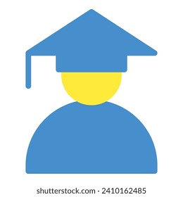icono de graduación o ilustración de logotipo estilo de color plano
