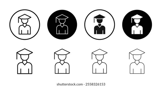 Graduation icon logo sign set vector outline