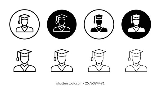 Graduation icon logo sign set vector outline