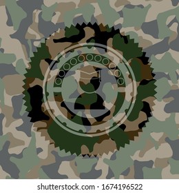 graduation icon on camouflaged texture