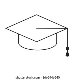 graduation icon outline style. vector design. for ui design
