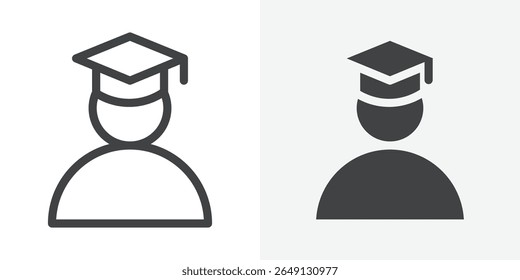 Graduation icon Outline vector sign