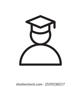 Graduation icon Outline vector for web ui