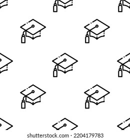 graduation icon pattern. Seamless graduation pattern on white background.