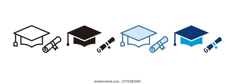 Coleção de Estilos Múltiplos do Conjunto de Ícones de Graduação