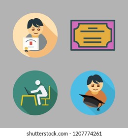 graduation icon set. vector set about studying, graduate and certificate icons set.