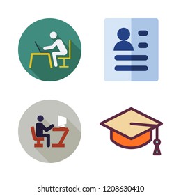 graduation icon set. vector set about studying, mortarboard and curriculum icons set.