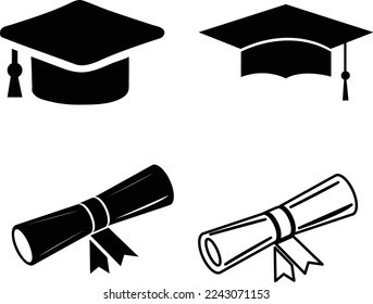 Graduation icon set vector on white background..eps
