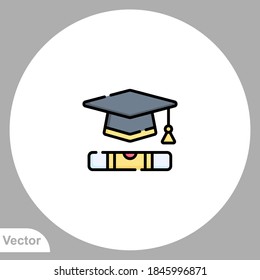 Graduation icon sign vector,Symbol, logo illustration for web and mobile