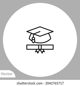 Graduation icon sign vector,Symbol, logo illustration for web and mobile