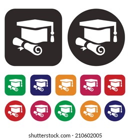 Graduation icon / Student icon / Graduation Cap