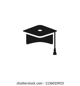 Graduation icon. Student hat vector icon. Vector flat sign.