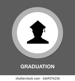 Graduierungssymbol. Studierendenobergrenze, Bildungssymbol Vektorillustration