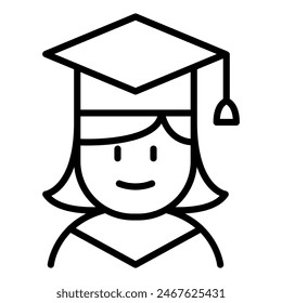 Graduation icon in thin line style Vector illustration graphic design