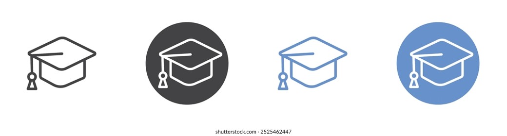 Ícone de graduação Símbolo de arte em contorno fino