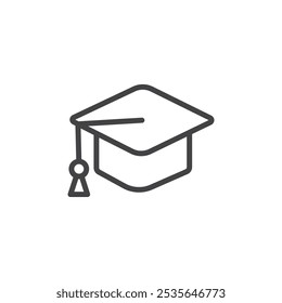 Graduation icon Thin outline art symbol