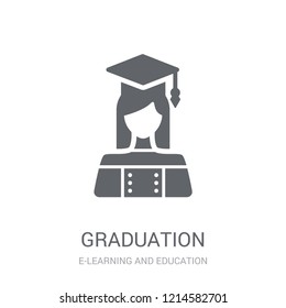 Graduation icon. Trendy Graduation logo concept on white background from E-learning and education collection. Suitable for use on web apps, mobile apps and print media.