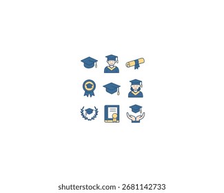 Graduation icon vector design illustration Collection
