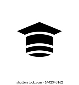 Graduation icon vector , design inspiration template business, illustration emblem isolated , outline solid black background white