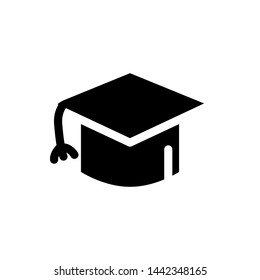 Graduation icon vector , design inspiration template business, illustration emblem isolated , outline solid black background white