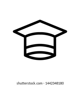 Graduation icon vector , design inspiration template business, illustration emblem isolated , outline solid black background white