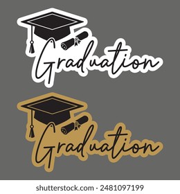 Graduation icon vector design for print and cut. Graduation poster, graduation invitations card. Graduation greeting card design EPS vector