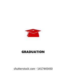 graduation icon. graduation vector design. sign design. red color