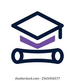 graduation icon. vector dual tone icon for your website, mobile, presentation, and logo design.